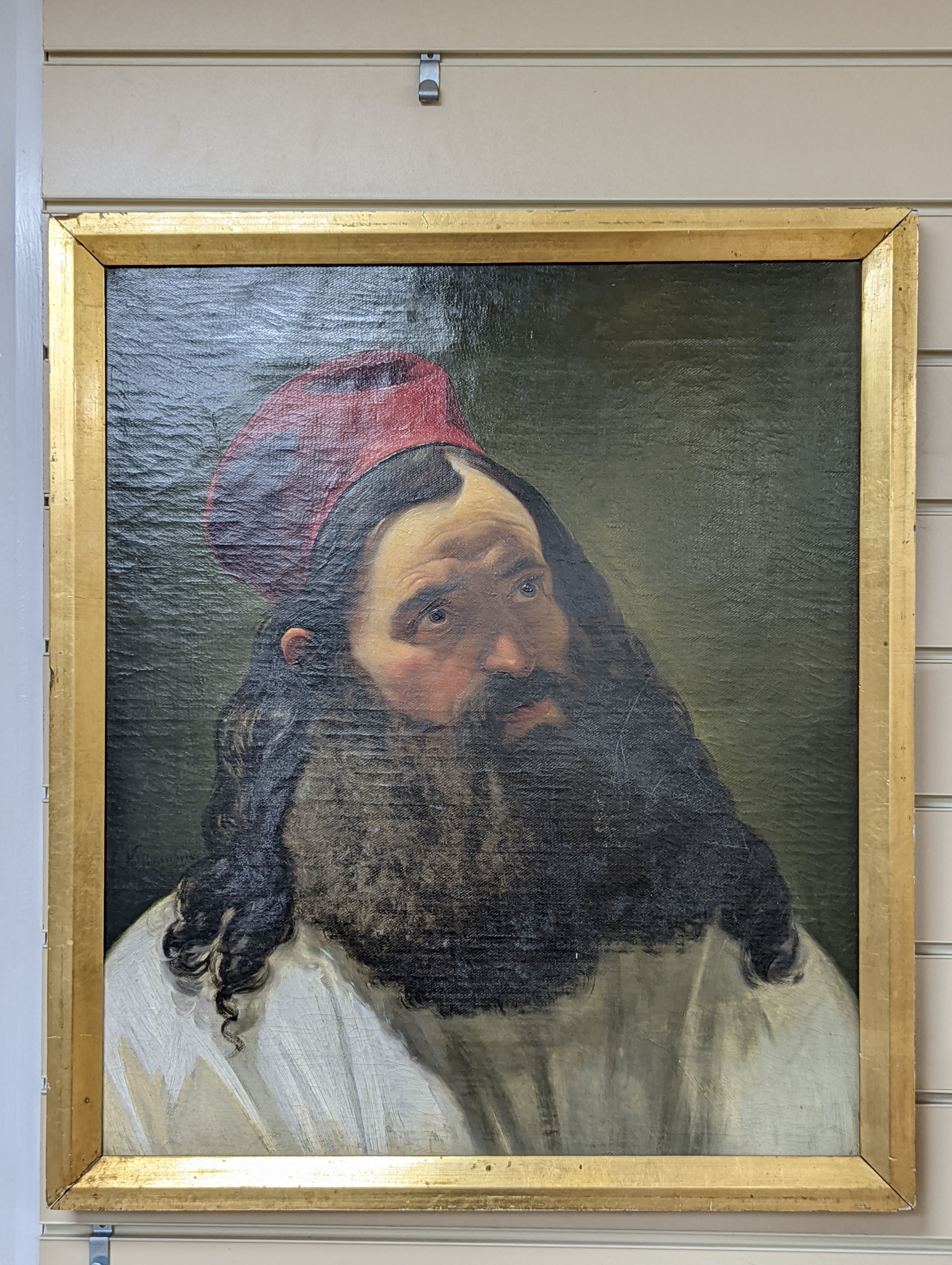 Niels Simonson (Danish, 1807-1885), oil on canvas, An Armenian Gentleman, inscribed on the stretcher and dated 1845, 58 x 50cm